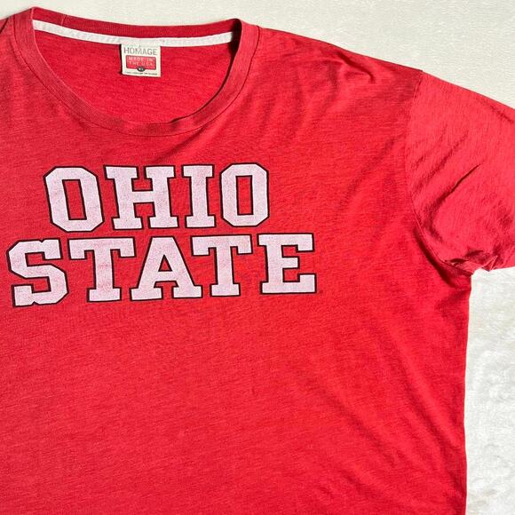 Retro Homage Ohio State T-Shirt Mens XL Red White OSU Buckeyes Single Stitch 90s - Picture 2 of 9